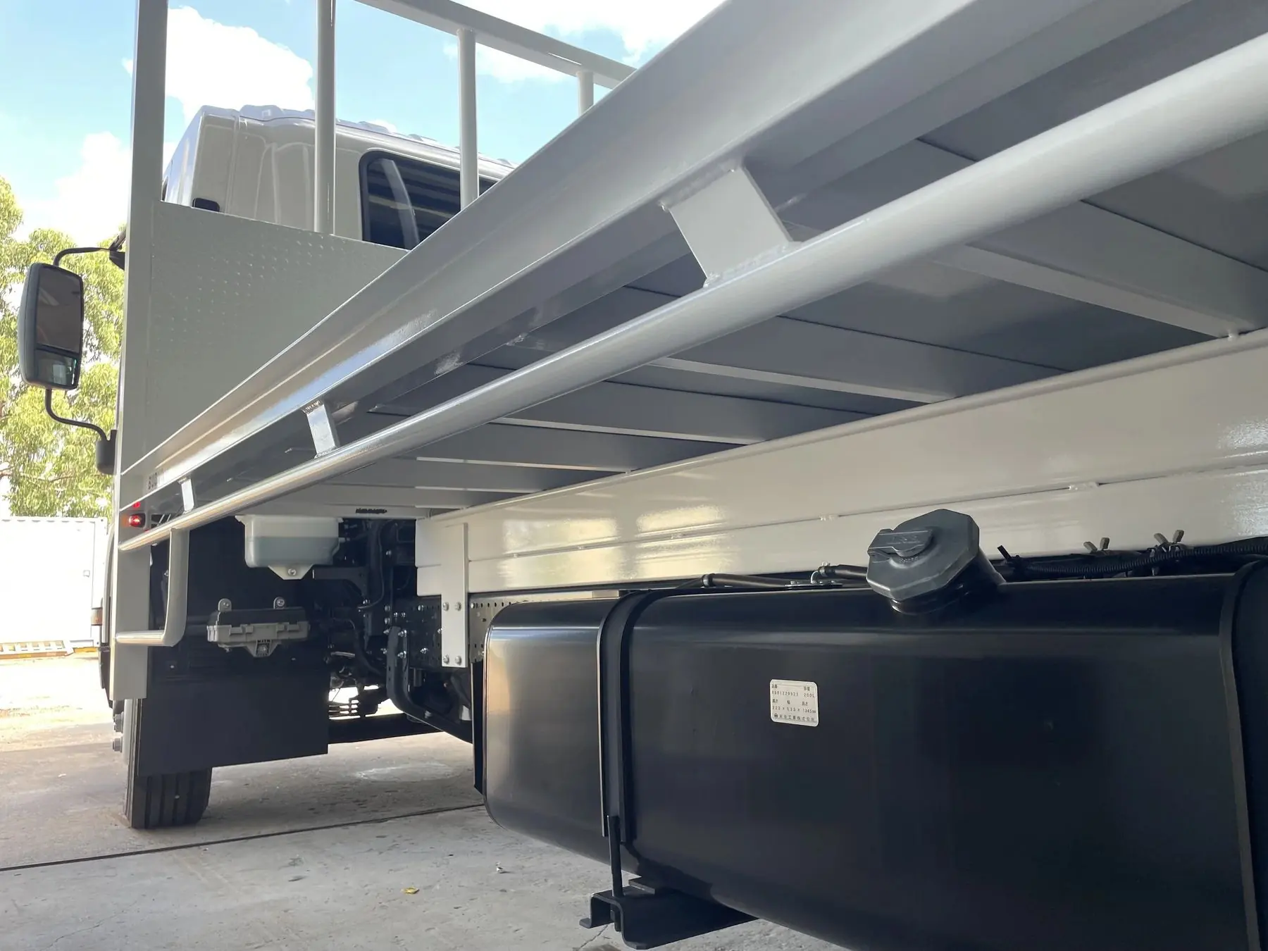 Tray underside and toolbox